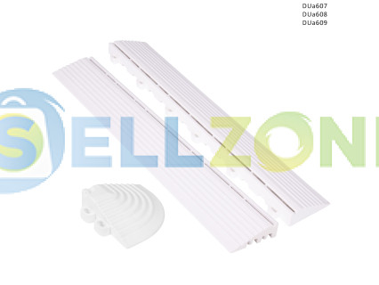 Λευκή άκρη / άκρη / γωνία για την πλευρά του αρθρωτού δαπέδου PVC - DUa607/8/9